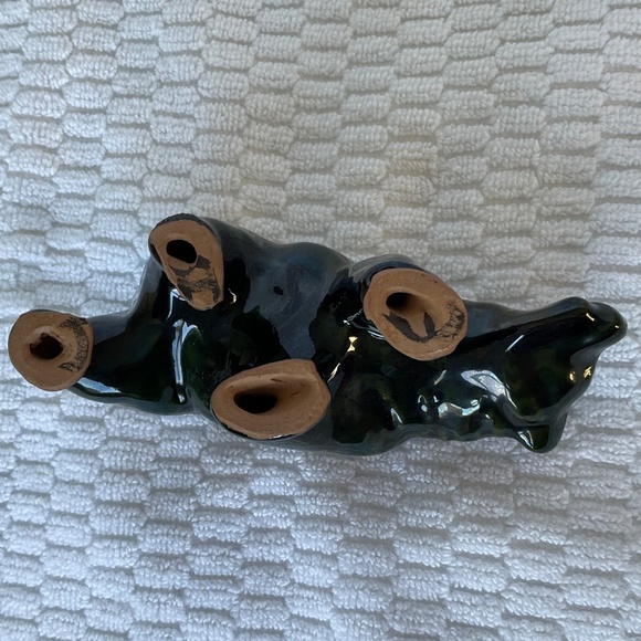 Vintage Evangeline Pottery Ceramic Green Drip Glaze - Bear - Picture 11 of 16